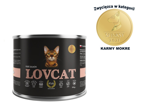 Lovcat Kompletna karma dla kota Łosoś, 190g Lovcat Kompletna karma dla kota Łosoś, 190g