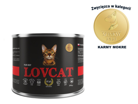 Lovcat Kompletna karma dla kota Wołowina, 200g Lovcat Kompletna karma dla kota Wołowina, 200g