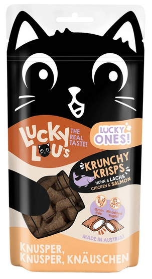 Lucky Ones Krunchy Krisps Kurczak i Łosoś - przysmak dla kota 60g Lucky Ones Krunchy Krisps Kurczak i Łosoś - przysmak dla kota 60g