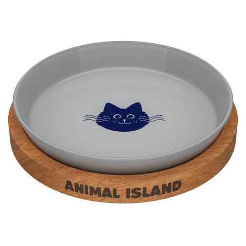 Talerzyk dla Kota z podstawką Cool Gray, średnica 18 cm, Animal Island Talerzyk dla Kota z podstawką Cool Gray, średnica 18 cm, Animal Island