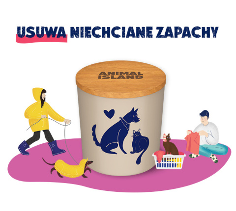 Świeca neutralizująca zapachy, aromat Wanilia Karmel, Animal Island Świeca neutralizująca zapachy, aromat Wanilia Karmel, Animal Island