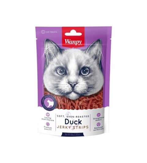 Wanpy Jerky Strips miękkie paseczki z kaczki dla kotów 80g Wanpy Jerky Strips miękkie paseczki z kaczki dla kotów 80g