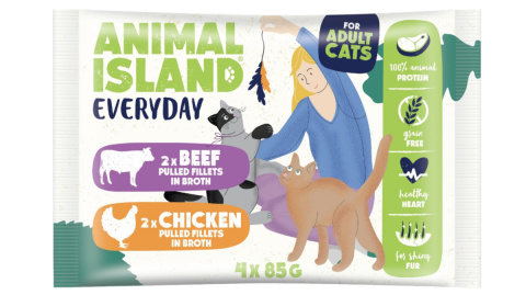 Zestaw Animal Island 56x85g saszetki Wołowina, Kurczak Zestaw Animal Island 56x85g saszetki Wołowina, Kurczak