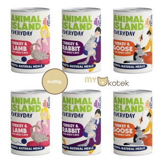 Zestaw 6 SZTUK Animal Island Puszki 6x400g