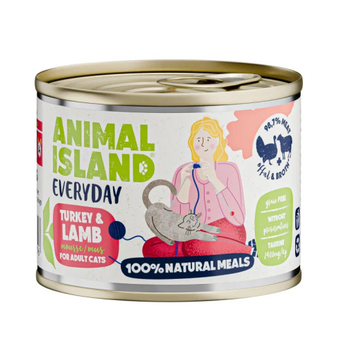 Animal Island Karma mokra dla kota z indykiem i jagnięciną 200g Animal Island Karma mokra dla kota z indykiem i jagnięciną 200g