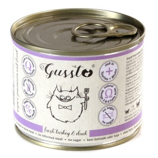 GUSSTO Świeży Indyk z kaczką, karma premium 200g
