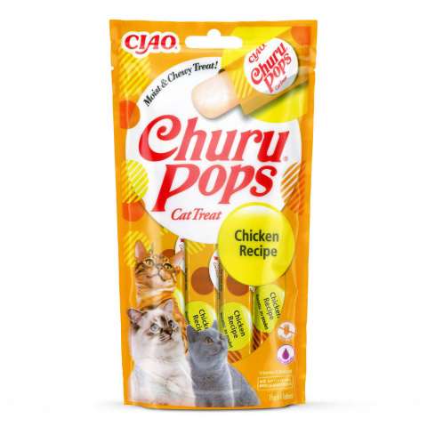 INABA CHURU Pops przysmaki dla kota z kurczakiem galaretka 4x15g INABA CHURU Pops przysmaki dla kota z kurczakiem galaretka 4x15g