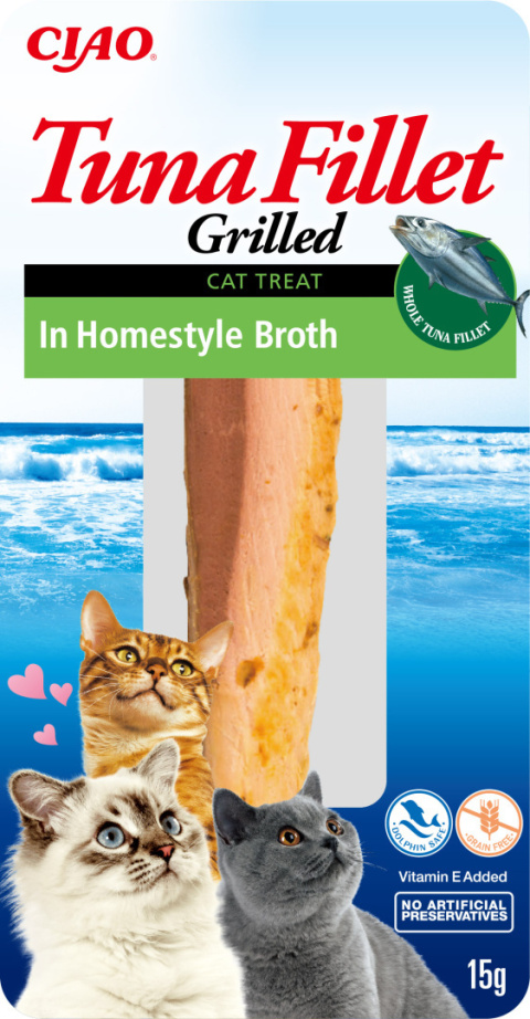 INABA CIAO Grillowany filet z tuńczyka w domowym rosole 15g INABA CIAO Grillowany filet z tuńczyka w domowym rosole 15g