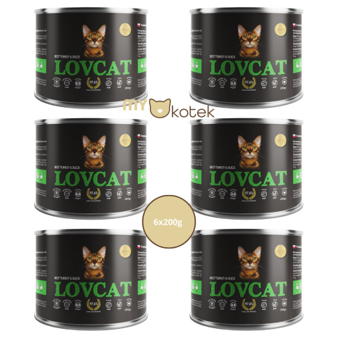 Lovcat Zestaw Indyk z Kaczką, puszki 6x200g Lovcat Zestaw Indyk z Kaczką, puszki 6x200g