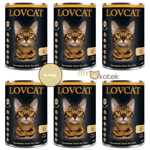 Lovcat Zestaw Monoproteinowy Indyk, puszki 6x400g Lovcat Zestaw Monoproteinowy Indyk, puszki 6x400g