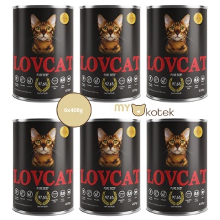 Lovcat Zestaw Monoproteinowy Wołowina, puszki 6x400g
