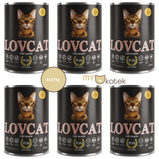 Lovcat Zestaw Monoproteinowy Łosoś, puszki 6x375g