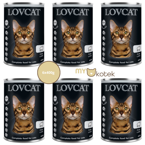 Lovcat Zestaw Monoproteinowy Jagnięcina, puszki 6x400g Lovcat Zestaw Monoproteinowy Jagnięcina, puszki 6x400g