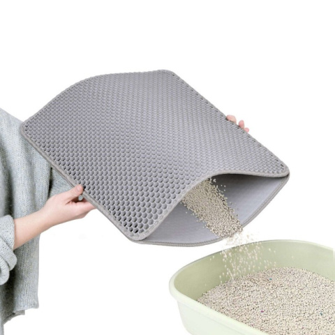 Mata pod kuwetę dla kota, Szara, Rozmiar 40cm x 50cm Mata pod kuwetę dla kota, Szara, Rozmiar 40cm x 50cm