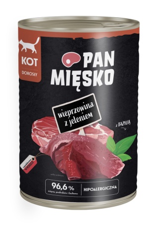 Pan Mięsko Karma mokra dla kota Wieprzowina z jeleniem 400g