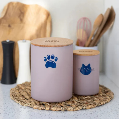 Pojemnik na karmę dla kota z kocią łapką, rozmiar M, Cashmere Pink Animal Island Pojemnik na karmę dla kota z kocią łapką, rozmiar M, Cashmere Pink Animal Island