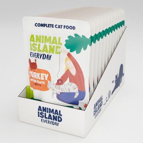 Świąteczna Edycja Limitowana Animal Island 48x85g + 2 GRATIS saszetki MIX Wołowina Kurczak Indyk i Biała ryba