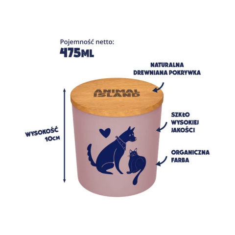 Świeca neutralizująca zapachy, Kaszmirowy Róż o zapachu czerwonych owoców, Animal Island Świeca neutralizująca zapachy, Kaszmirowy Róż o zapachu czerwonych owoców, Animal Island