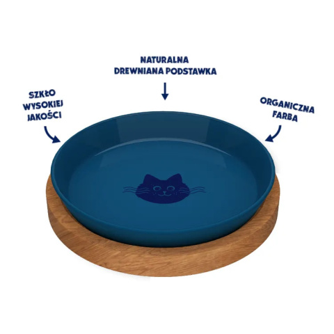 Talerzyk dla Kota z podstawką Deep Sea Blue, średnica 18 cm, Animal Island Talerzyk dla Kota z podstawką Deep Sea Blue, średnica 18 cm, Animal Island