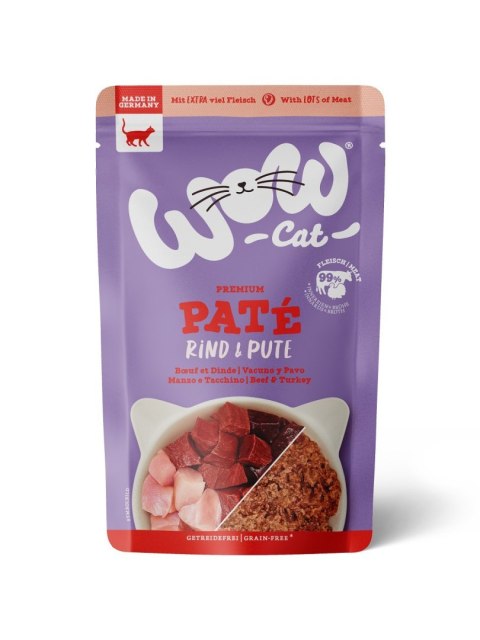 WOW CAT Rind Pute - wołowina z indykiem dla dorosłych kotów (125g) WOW CAT Rind Pute - wołowina z indykiem dla dorosłych kotów (125g)