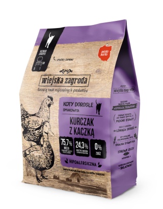 Wiejska Zagroda Kurczak z kaczką - karma sucha dla kota 400g