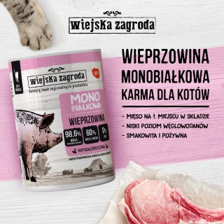 Wiejska Zagroda Karma Monobiałkowa Wieprzowina 400g