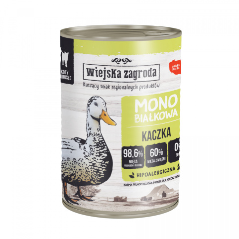 Wiejska Zagroda Karma Monobiałkowa Kaczka 400g Wiejska Zagroda Karma Monobiałkowa Kaczka 400g