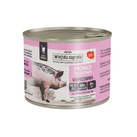 Wiejska Zagroda Karma Monobiałkowa Wieprzowina 200g Wiejska Zagroda Karma Monobiałkowa Wieprzowina 200g