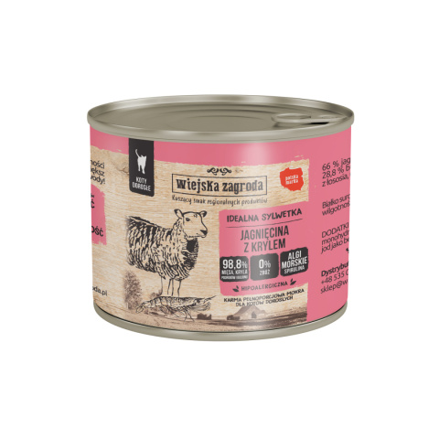 Wiejska Zagroda Karma mokra dla kota Jagnięcina z krylem 200g Wiejska Zagroda Karma mokra dla kota Jagnięcina z krylem 200g