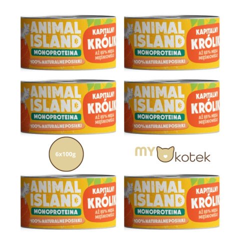 Zestaw Animal Island królik monproteinowy Puszki 6x100g Zestaw Animal Island królik monproteinowy Puszki 6x100g