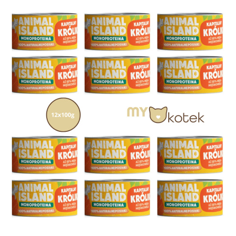 Zestaw Animal Island królik monproteinowy Puszki 12x100g Zestaw Animal Island królik monproteinowy Puszki 12x100g