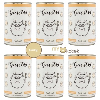 Zestaw GUSSTO Cielęcina, karma premium Monoproteinowa 6x400g