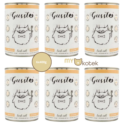 Zestaw GUSSTO Cielęcina, karma premium Monoproteinowa 6x400g Zestaw GUSSTO Cielęcina, karma premium Monoproteinowa 6x400g