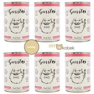 Zestaw GUSSTO Świeża Wołowina, karma premium Monoproteinowa 6x400g