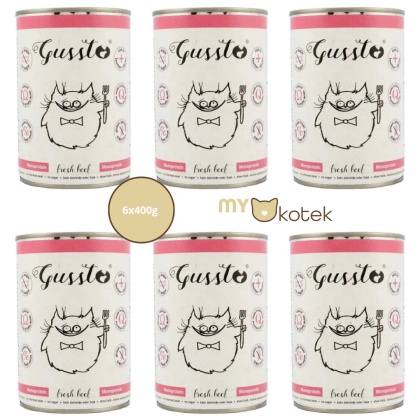 Zestaw GUSSTO Świeża Wołowina, karma premium Monoproteinowa 6x400g
