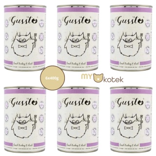 Zestaw GUSSTO Indyk z kaczką, karma premium 6x400g