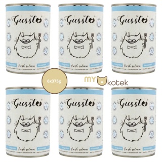 Zestaw GUSSTO Łosoś, karma premium Monoproteinowa 6x375g