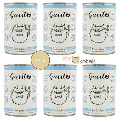 Zestaw GUSSTO Łosoś, karma premium Monoproteinowa 6x375g