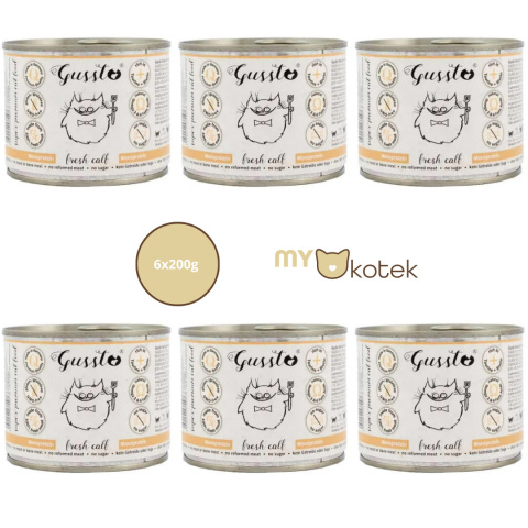 Zestaw GUSSTO Świeża Cielęcina, karma premium 6x200g Zestaw GUSSTO Świeża Cielęcina, karma premium 6x200g