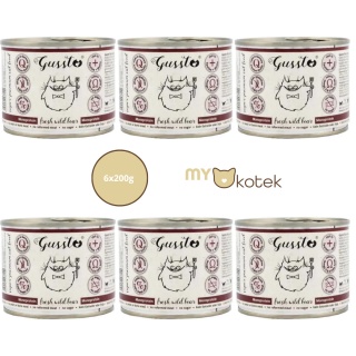 Zestaw GUSSTO Świeży Dzik, karma premium 6x200g
