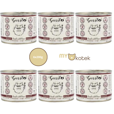 Zestaw GUSSTO Świeży Dzik, karma premium 6x200g Zestaw GUSSTO Świeży Dzik, karma premium 6x200g