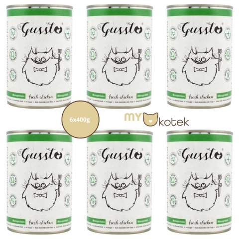 Zestaw GUSSTO Świeży Kurczak, karma premium 6x400g Zestaw GUSSTO Świeży Kurczak, karma premium 6x400g