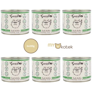Zestaw GUSSTO Świeży Kurczak, karma premium 6x200g
