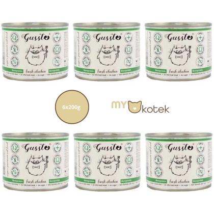 Zestaw GUSSTO Świeży Kurczak, karma premium 6x200g