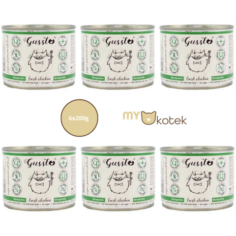 Zestaw GUSSTO Świeży Kurczak, karma premium 6x200g Zestaw GUSSTO Świeży Kurczak, karma premium 6x200g