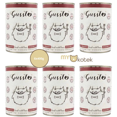 Zestaw GUSSTO Dzik, karma premium 6x400g Zestaw GUSSTO Dzik, karma premium 6x400g