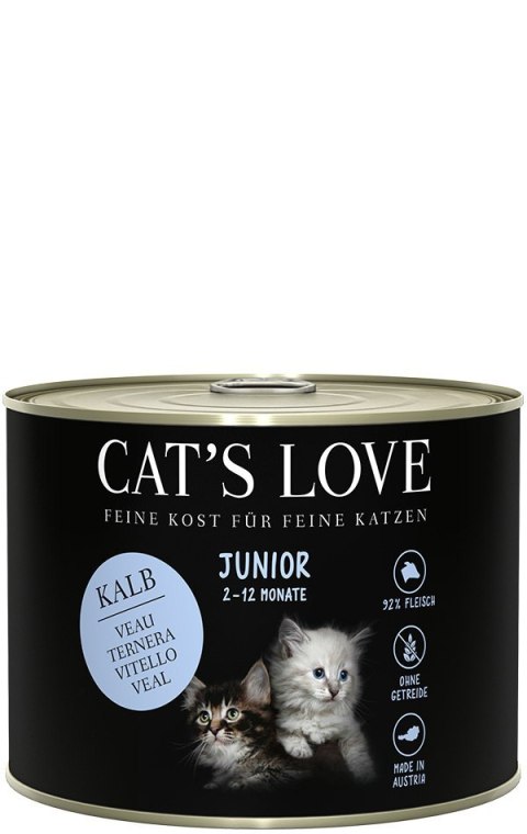 CAT'S LOVE Junior Kalb - cielęcina z olejem z łososia (200g) kitten CAT'S LOVE Junior Kalb - cielęcina z olejem z łososia (200g) kitten