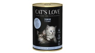 CAT'S LOVE Junior Kitten Kalb - cielęcina z olejem z łososia (400g)