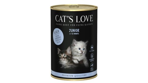 CAT'S LOVE Junior Kitten Kalb - cielęcina z olejem z łososia (400g) CAT'S LOVE Junior Kitten Kalb - cielęcina z olejem z łososia (400g)