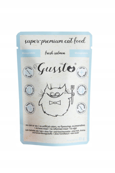 GUSSTO Świeży Łosoś, karma premium monoproteinowa saszetka 85g GUSSTO Świeży Łosoś, karma premium monoproteinowa saszetka 85g